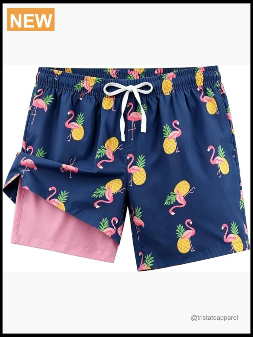 Men's Swim Trunks Board Shorts Quick Dry 2 in 1 with Pockets Drawstring Beach
